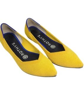 Rothy's Shoes Women's Mustard Yellow‎ Ballet Pointed Toe Flats Sz W10
